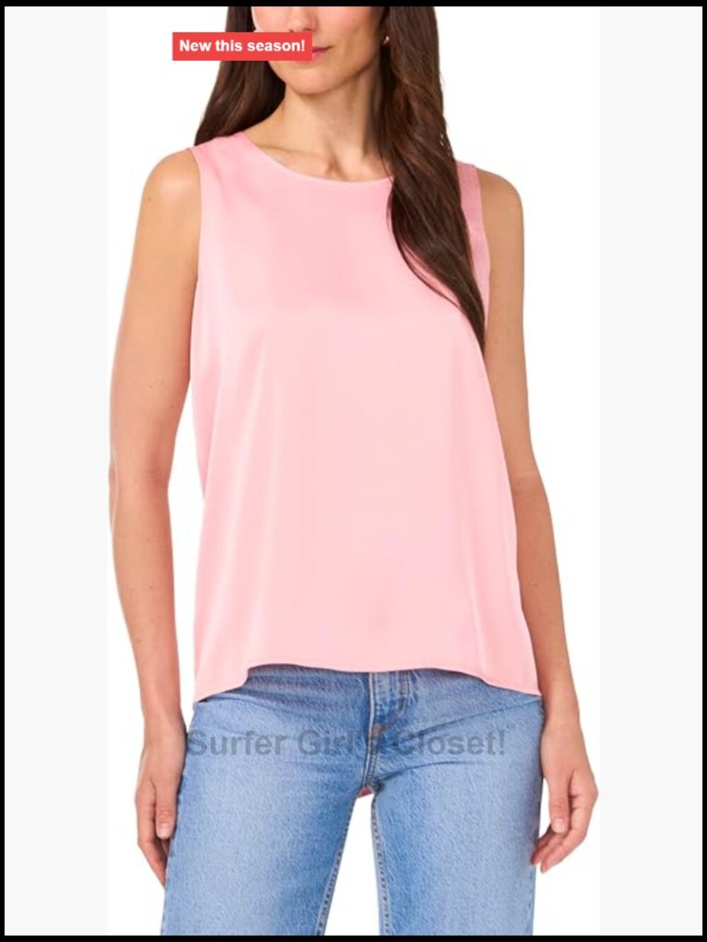 Sleeveless Satin Tank Top Blouse Luxe Women's